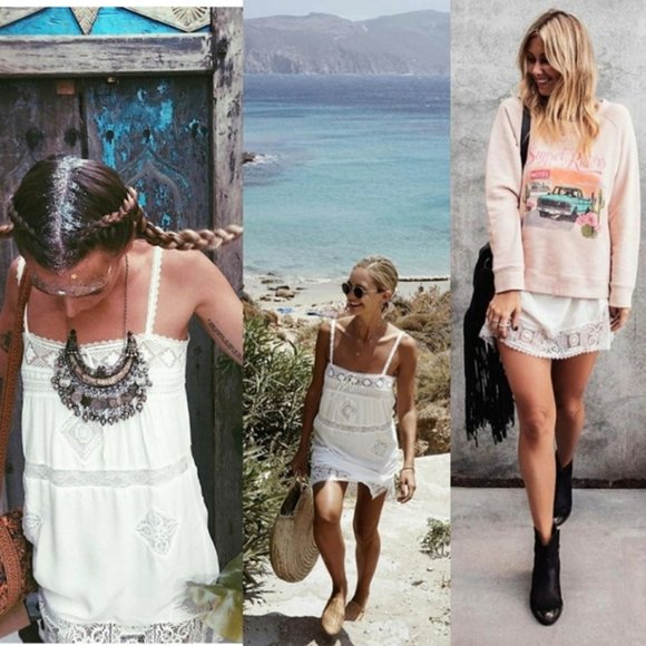 Peaches Sun Dress white lace mini spell designs S - Picture 8 of 9